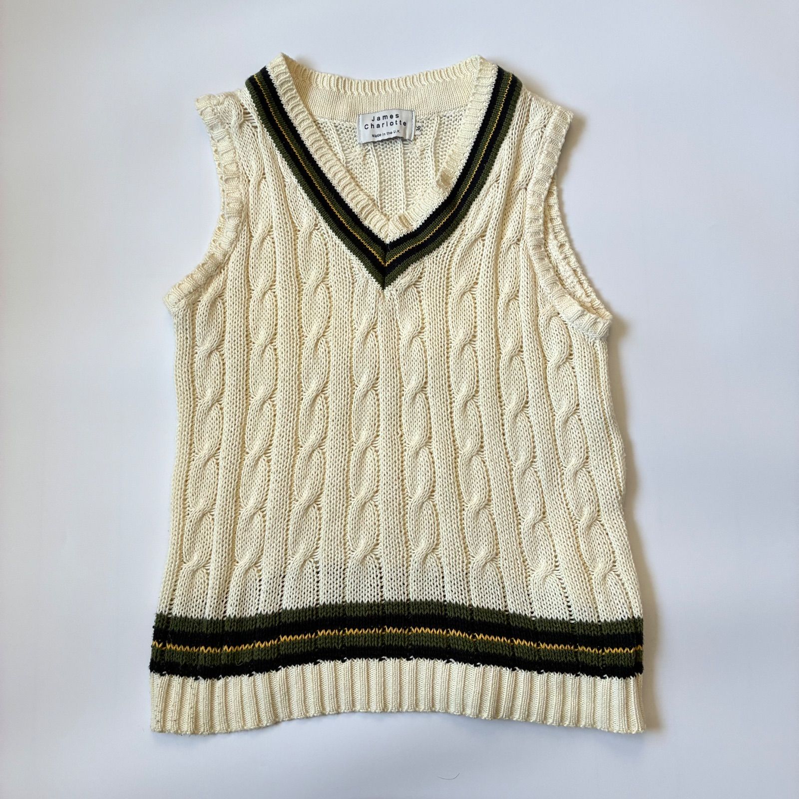 JAMES CHARLOTTE / コットン ケーブルニット チルデンベスト