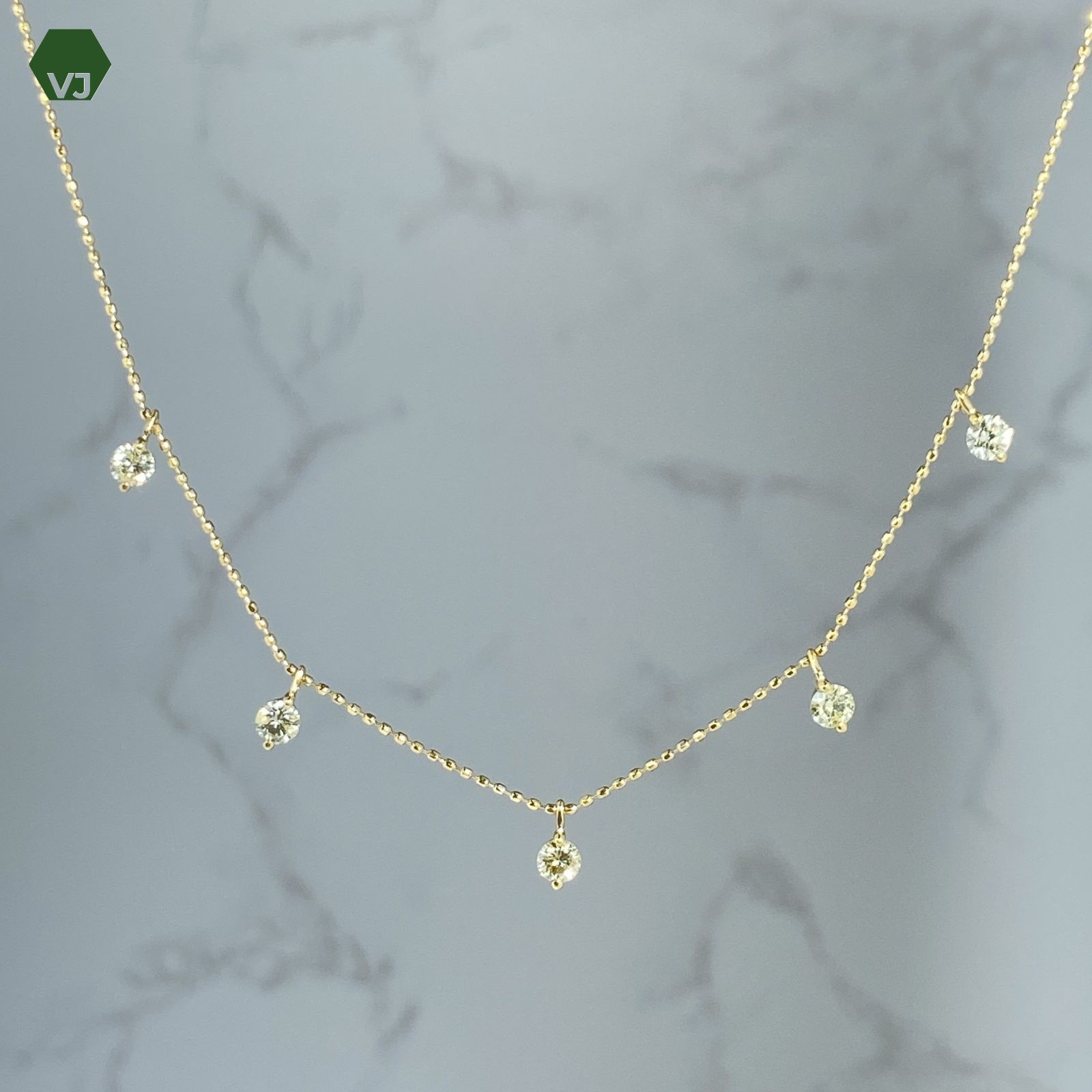 26-04】ダイヤモンド ネックレス D0.64ct 【中古】【K18YG】【約45 