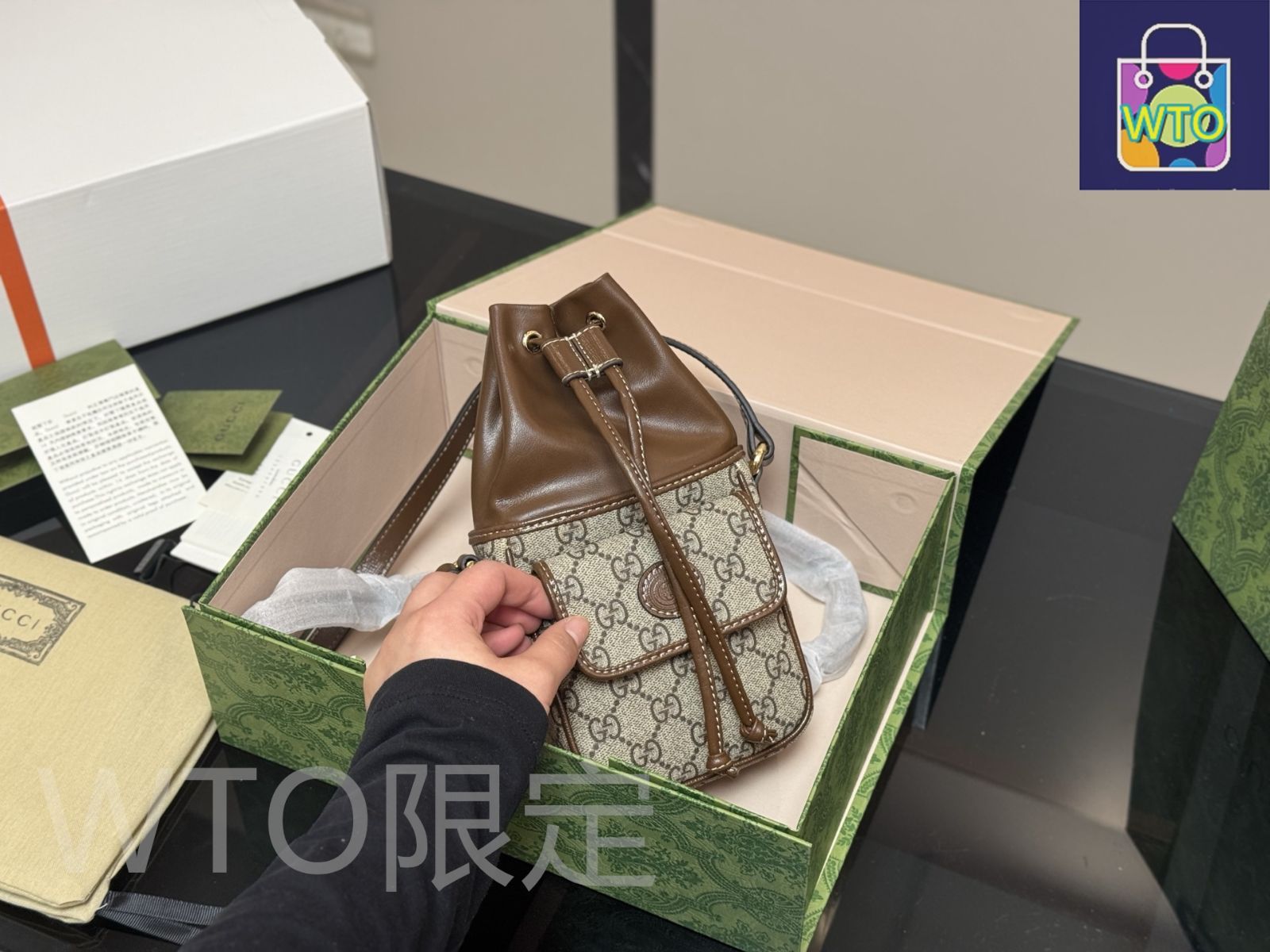 今日特価】Gucci Horsebit 1955 ミニバケットバッグ 12×23cm-WTO