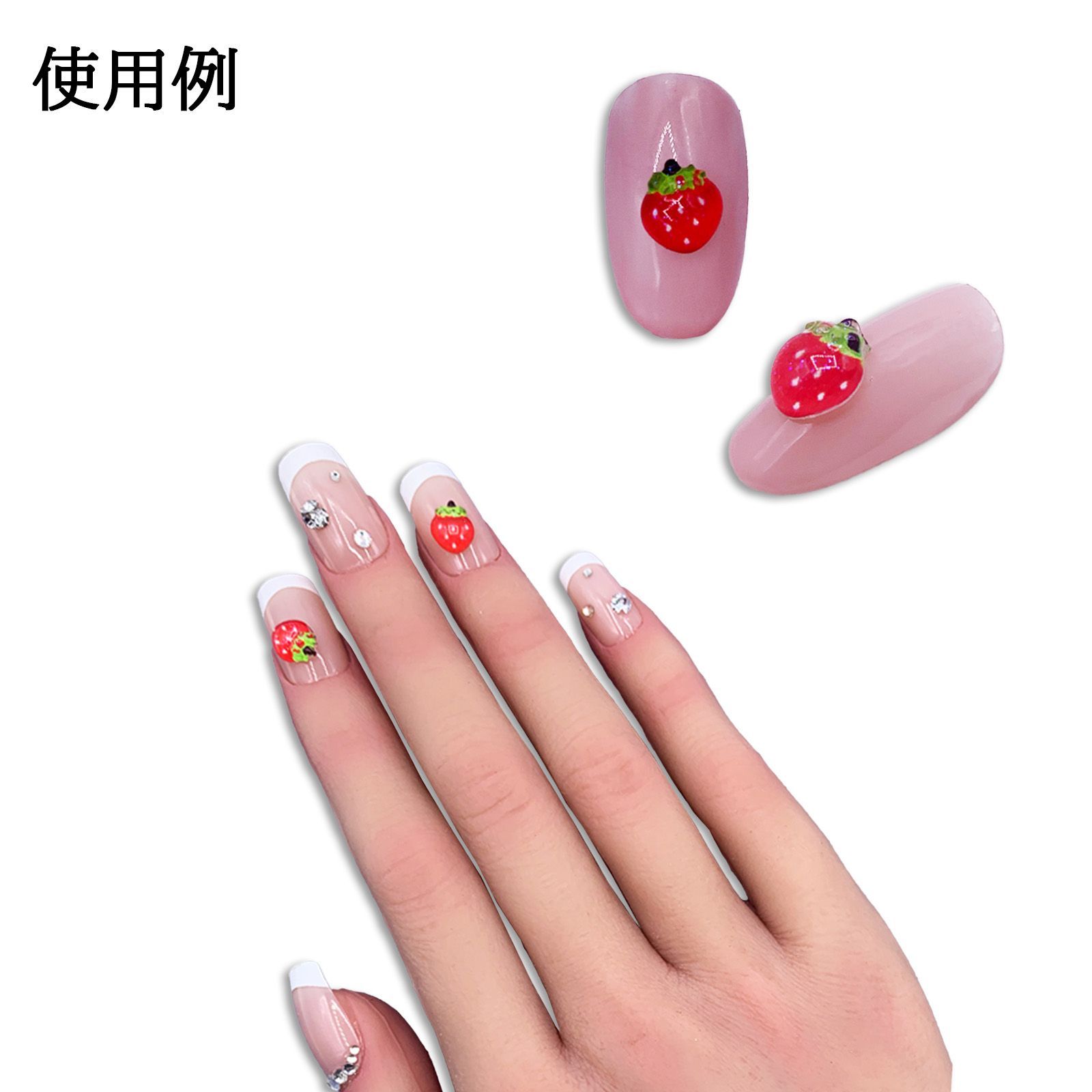 3dネイルパーツ いちご パーツ ネイルパーツ ネイルパーツ イチゴ 果物 ミニ 7mm 苺 赤 50個 フルーツ