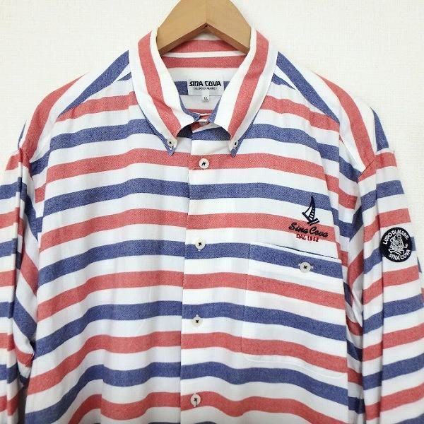 SINA COVA シナコバ 刺繍 ワッペン ボーダー 長袖 Tシャツ LL 楽天市場