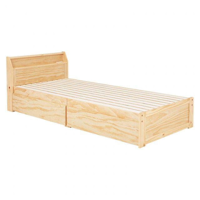 萩原 Hagihara 引出し付シングルベッド プレーンナチュラル MB-5167S-NA 新生活 一人暮らし デザイン おしゃれ インテリア 家具