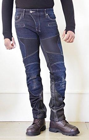 5営業日で発送 KOMINE コミネ コミネ KOMINE WJ-741S スーパーフィットプロテクトレザーメッシュジーンズ DEEP INDIGO 5XLB S F Protect Leather
