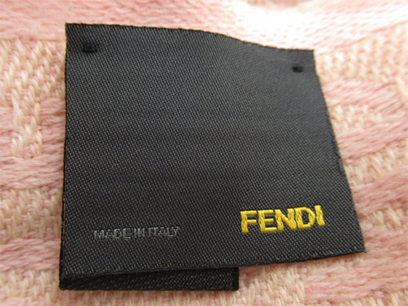フェンディ FENDI マフラー ロゴ柄 ピンク ベージュ レディース