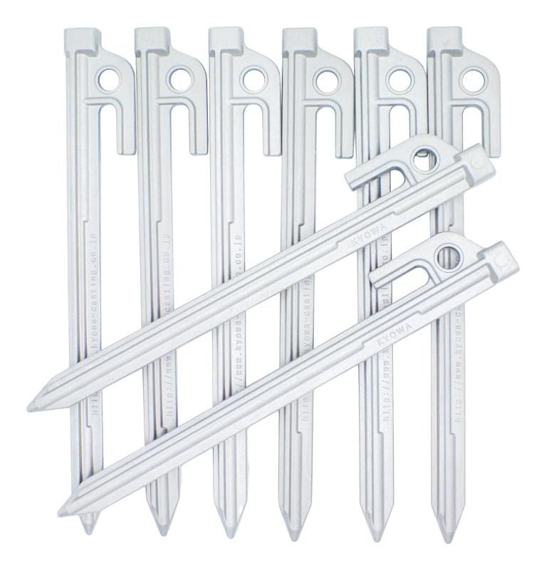 アルミ 鋳造ペグ アルペグ 国産 MADE IN JAPAN 25cm 8本セット KYOWA