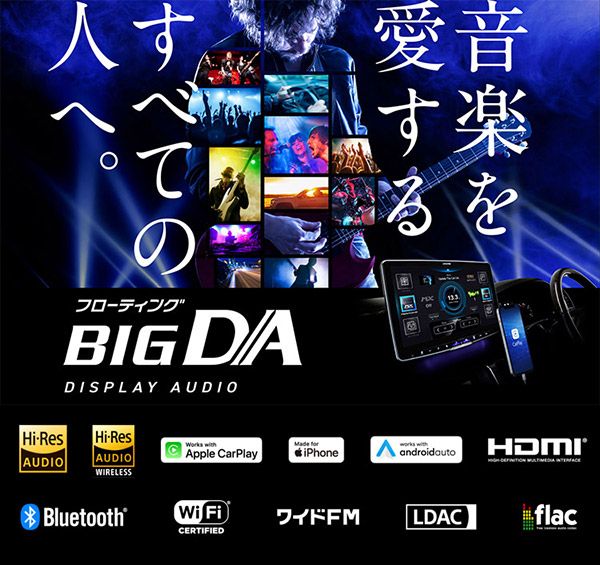 取寄商品 アルパインDAF9ZフローティングビッグDA ハイエース レジアスエース200系 H25 12~の標準ボディ車 用取付キットセット