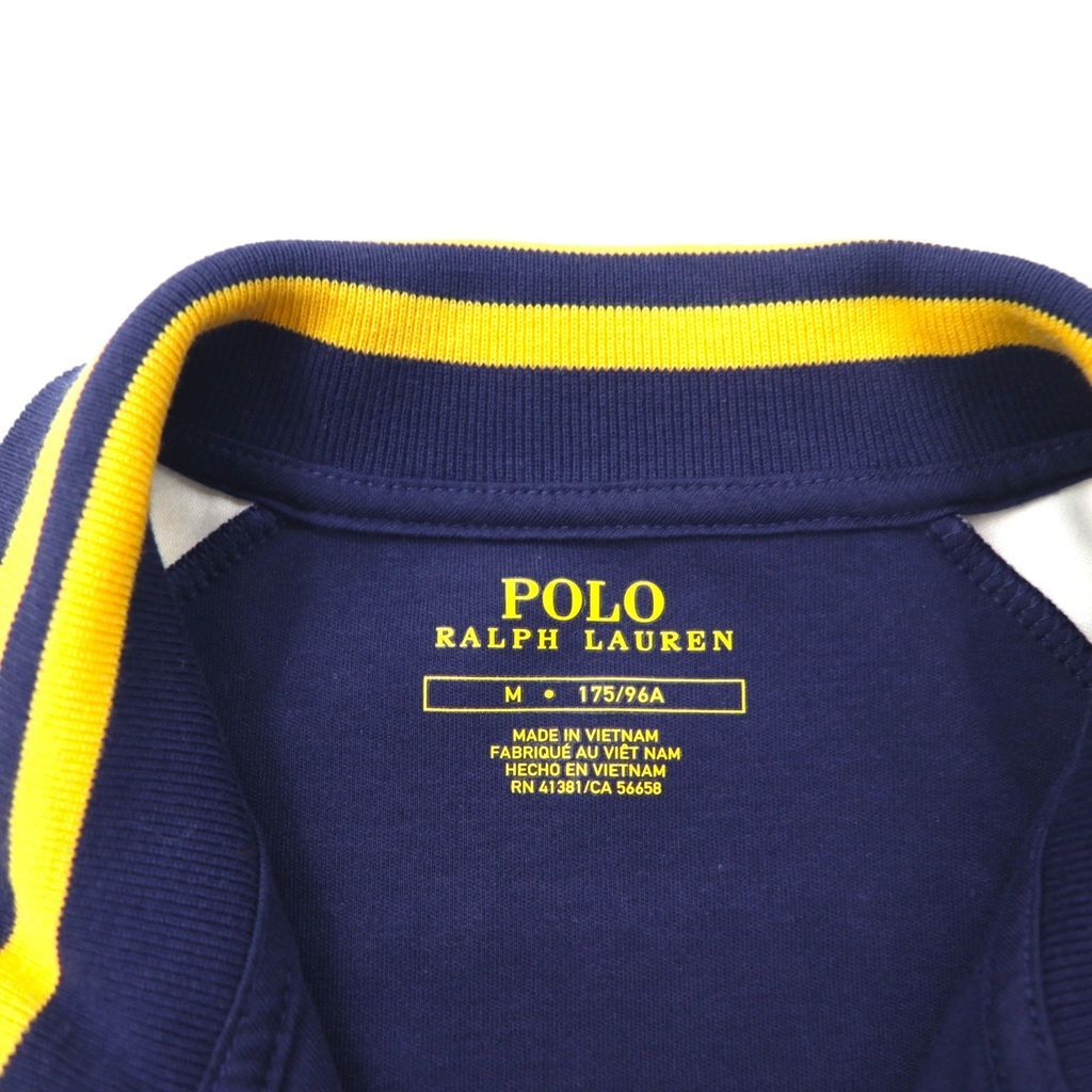 ポロバイラルフローレン スタジャン フルジップ コットン M ネイビー/イエロー POLO RALPH LAUREN ウイングフット Pワッペン トラック