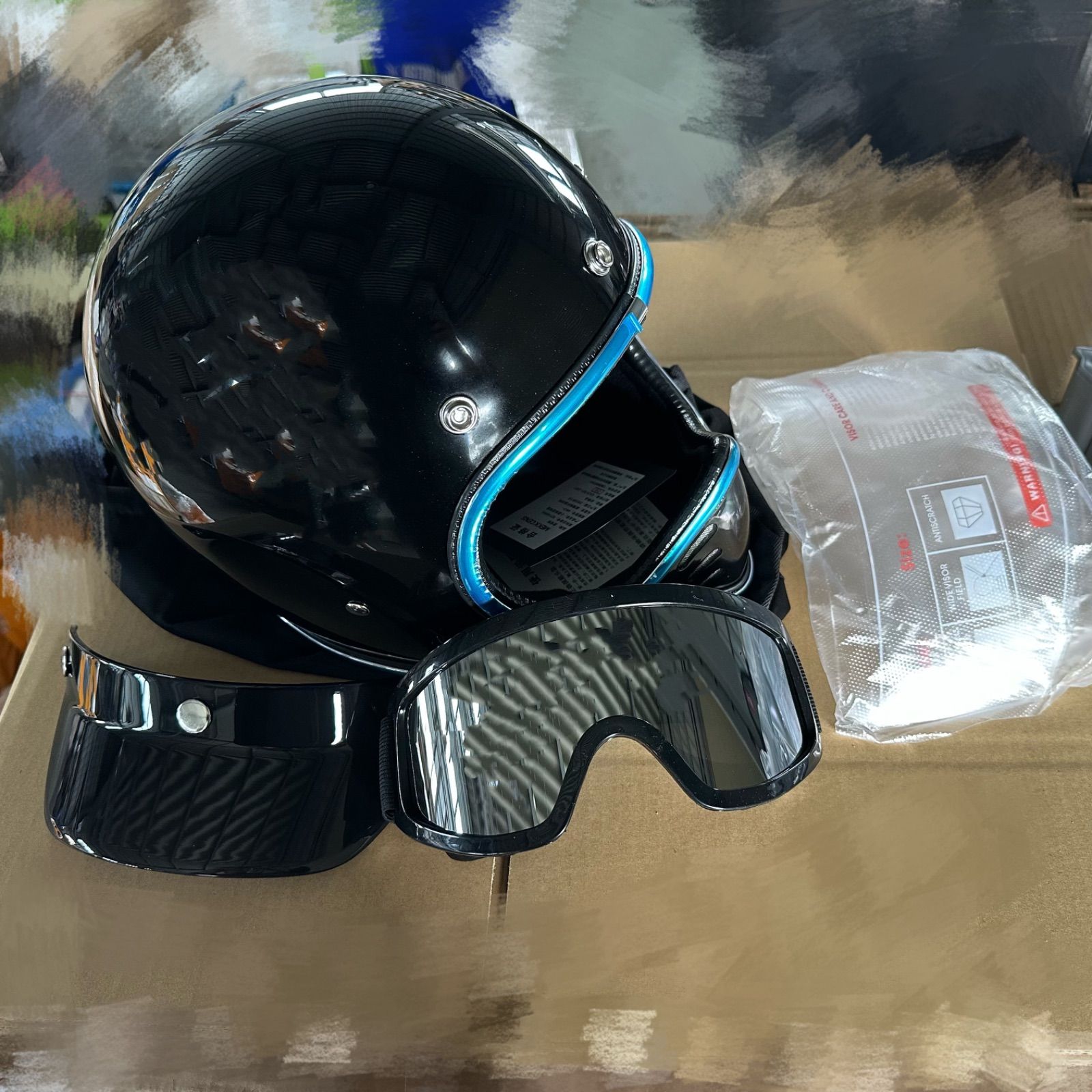 4点セット 新品未使用 MTXタイプ オリジナルヘルメット レトロ