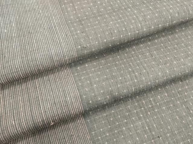 平和屋着物○本場結城紬 重要無形文化財 結城紬 蚊絣 間道 正絹 逸品  