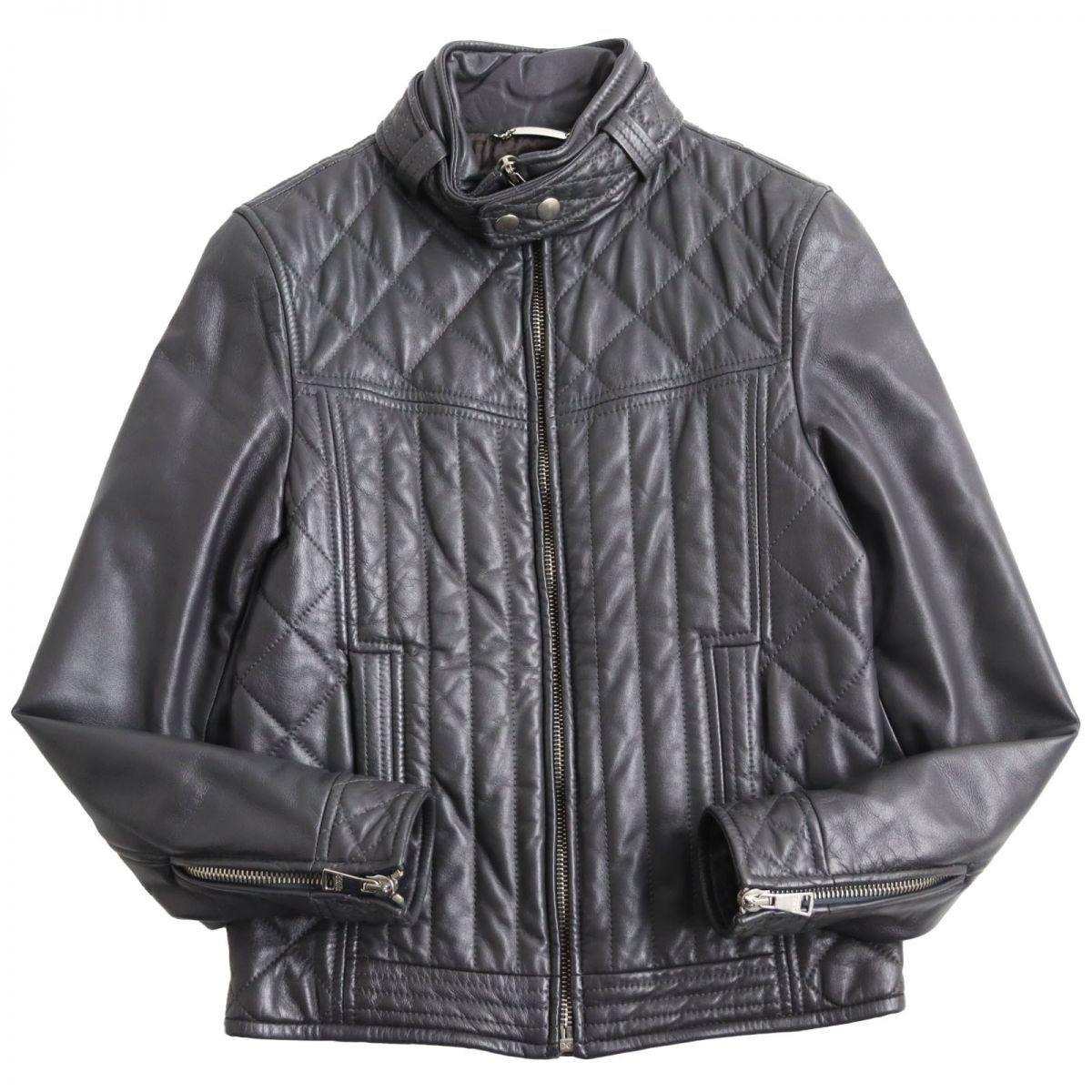 ドルチェ&ガッバーナ　レザージャケット　黒　ブラック　ラム 美品○黒タグ DOLCE＆CABBANA ドルチェ&ガッバーナ ラムスキン