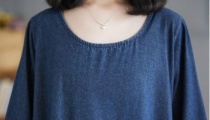 大きいサイズ デニム ワンピース ロング レディース 秋冬 春