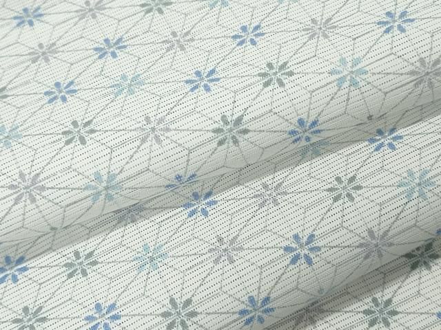 夏物　小紋　絽　唐子　麻の葉文様　洗える着物　身丈158.5　裄65 Y3323◇美品 洗える夏着物 絽 麻の葉 小紋 - メルカリ