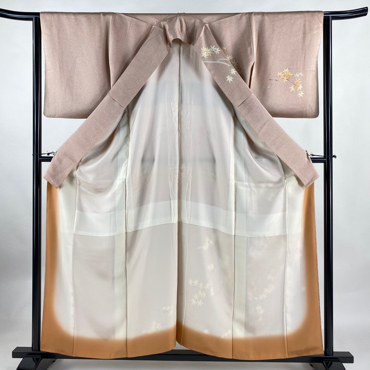 訪問着 身丈157.5cm 裄丈64cm M 袷 坂井教人 落款 紅葉 流水 金通し  