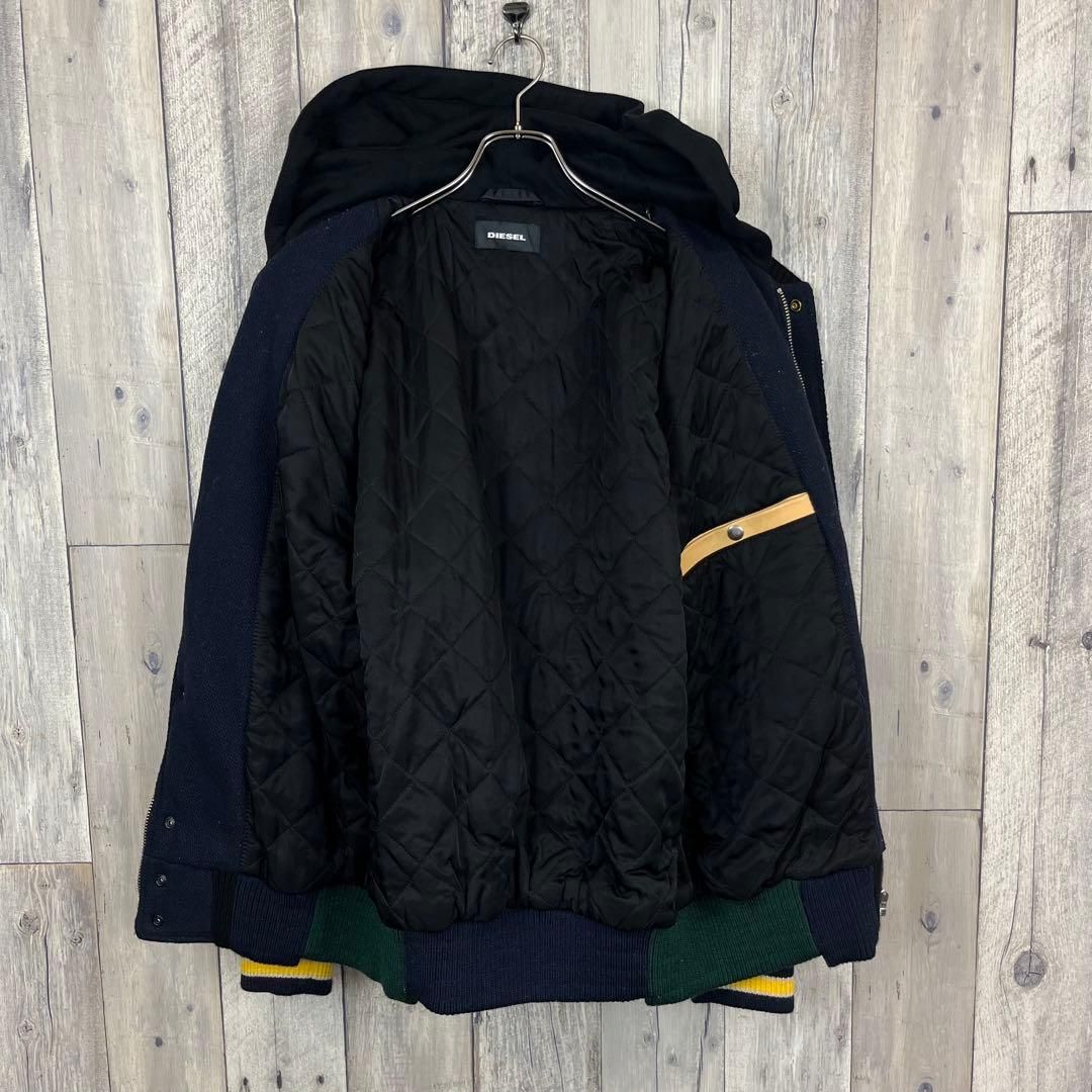 DIESEL ディーゼル 中綿 レザー切り替え 再構築 スタジャン L - メルカリ