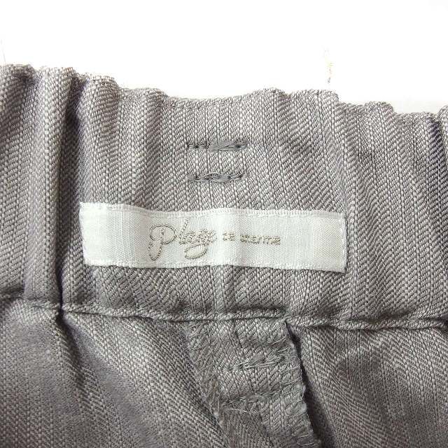 美品 Plage タックワイドパンツ グレー 36　 　 　グレー プラージュ Plage タック ワイドパンツ フルレングス 麻混 36