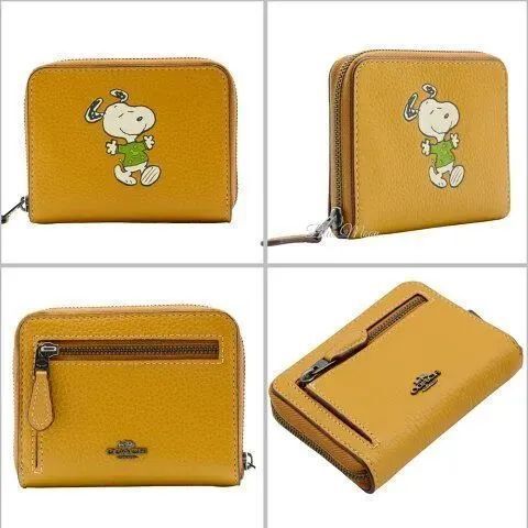 コーチ COACH×PEANUTS 財布 スヌーピー レディース 二つ折り財布 ミニ ...