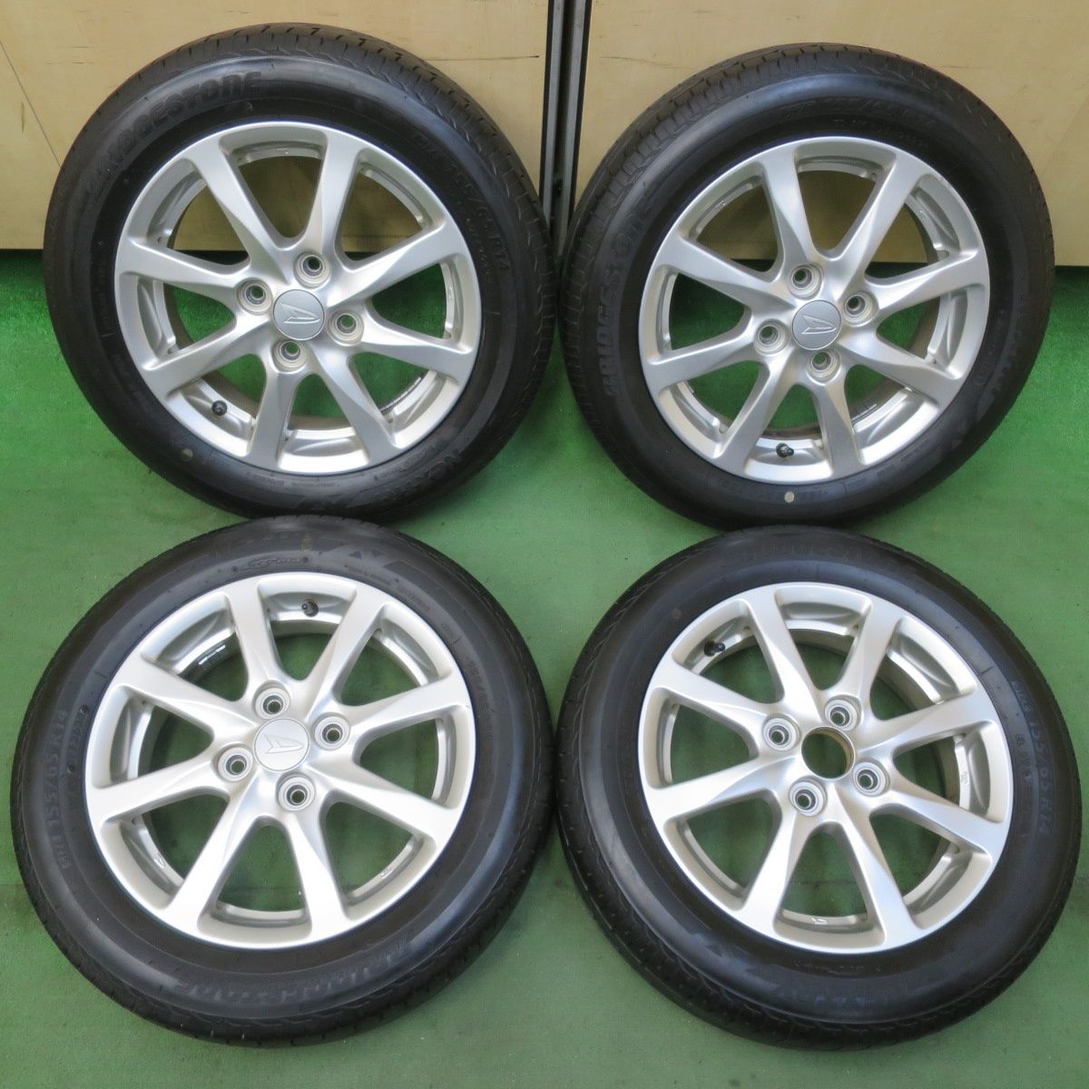 バリ溝 22年 9.5分以上 ダイハツ タント ムーヴ 等 純正 155 65R14 ブリヂストン ネクストリー エコピア 14インチ PCD100 4H 5100405イノ