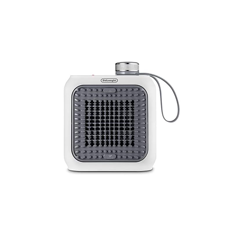 De Longhi デロンギ ファンヒーター カプスーラデスク HFX12D03-SB セラミックヒーター 足もと 手さき イタリアンデザイン 静音 コンパクト 独自グリッド設計 取り外し フィルター ストーンブルー デロンギファミリー 1