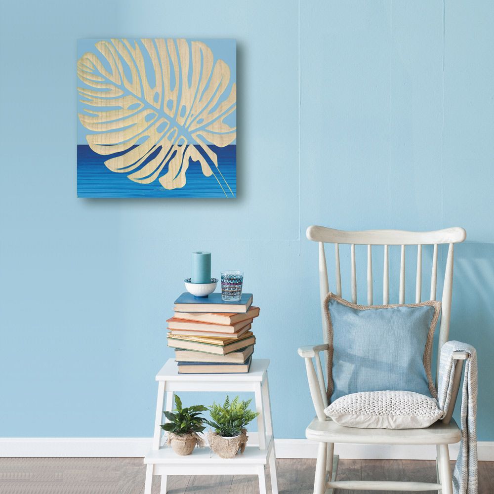 絵画 ウッド スカルプチャー アート シングル モンステラ2 BL NP