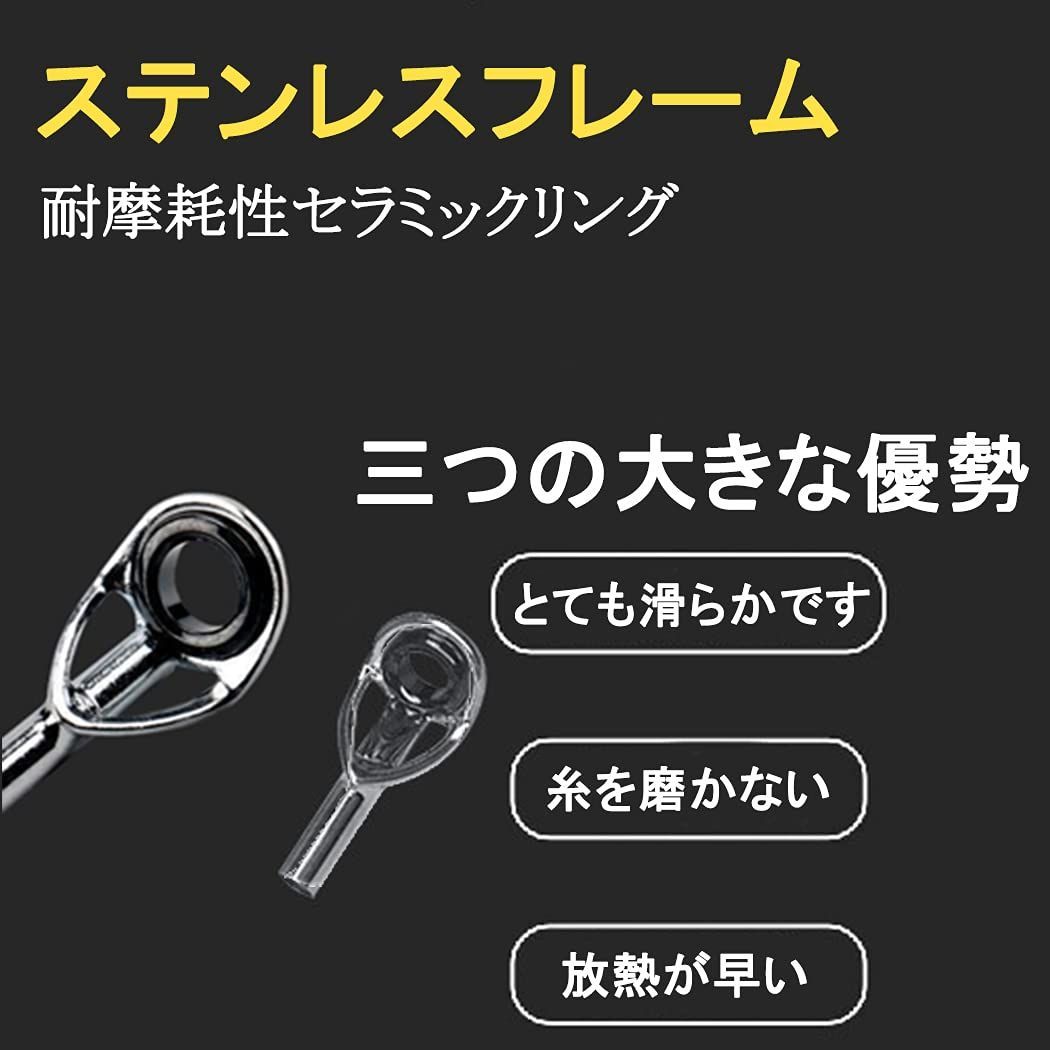 トップガイド ロッドガイドステレンス 釣り竿穂先 交換 修理キットパイプサイズ 0.9mm、1.2mm、1.4mm 21個セット、釣り竿 ロッドガイ