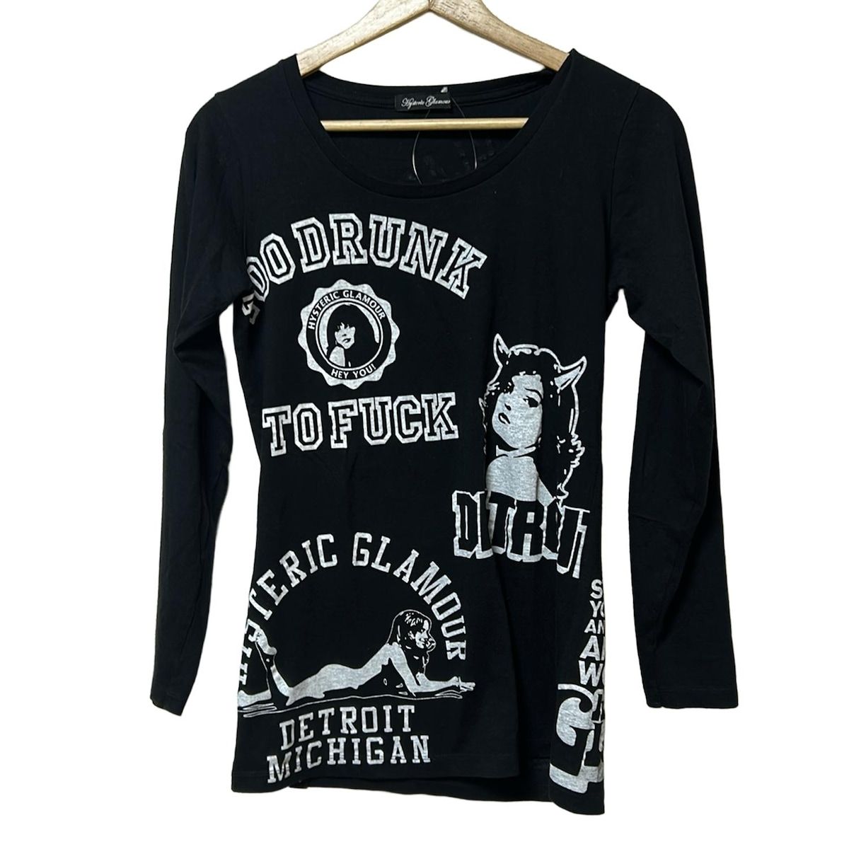HYSTERIC GLAMOUR 長袖カットソー ホワイト HYSTERIC GLAMOUR ヒステリックグラマー ロンT 長袖 カットソー