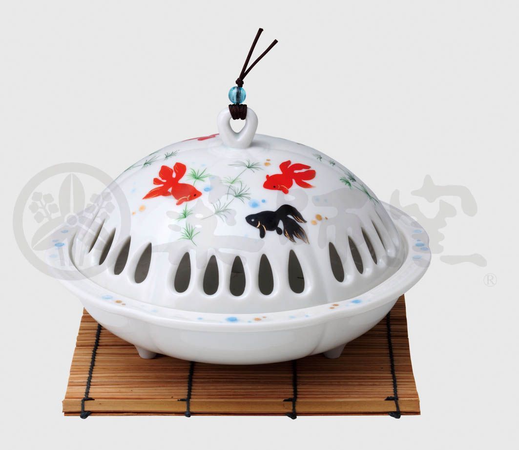 蚊遣り 蚊やり 和 虫除け 対策 除虫菊 蚊遣器 香炉風 金魚 蚊遣