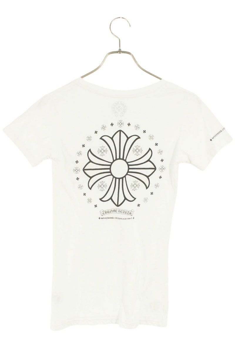d*9様 Chrome Hearts Vネック Tシャツ　正規品レディースxs クロムハーツ レディース Vネック Tシャツ 偽物 スクロール