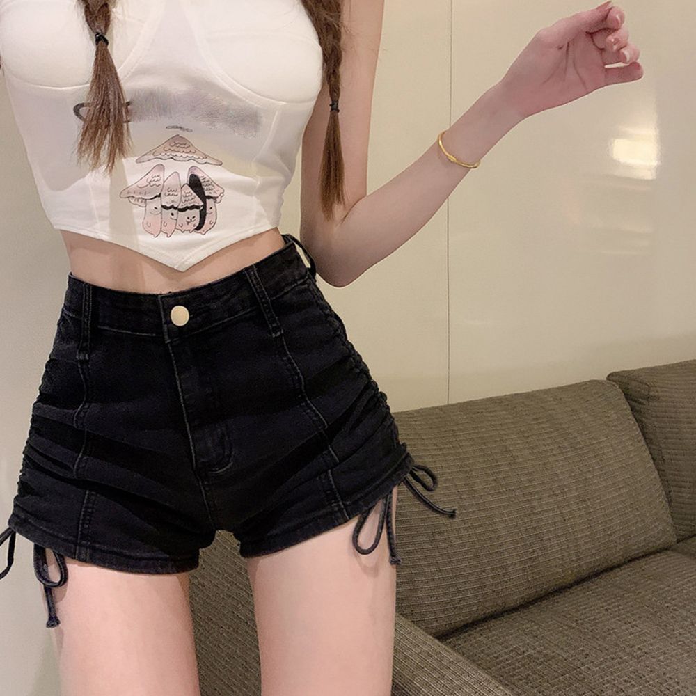 ドロスト デニムショートパンツ 夏 美脚 レディース セクシー