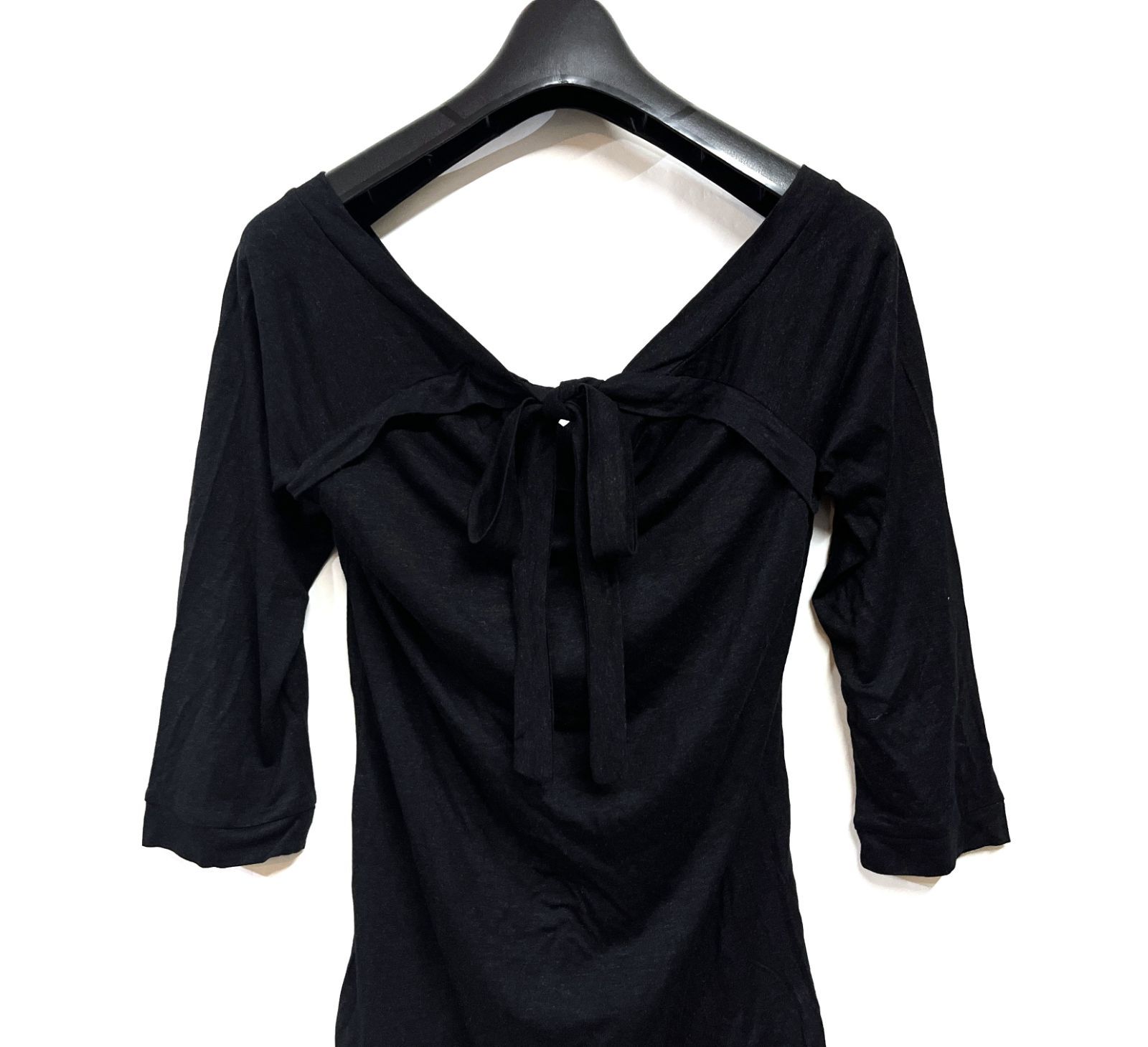 ｜ヴェロニクブランキーノ リボンデザイン シルク 7分袖 カットソー KWY