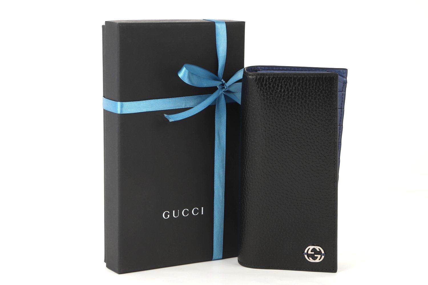 新品未使用品 GUCCI グッチ 二つ折り長財布 小銭入れありレザー