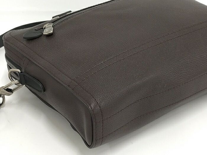 LOUIS VUITTON ユタ キャニオンブリーフケース レザー ブラウン