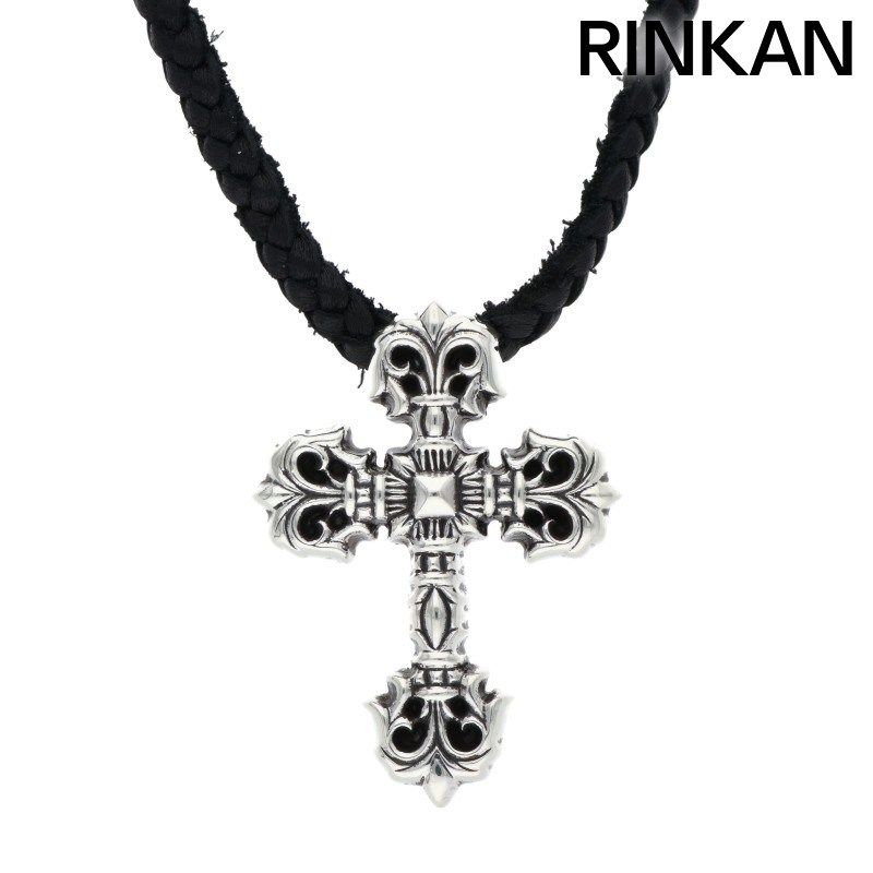 クロムハーツ FILIG|CROSS-XSM LB|フィリグリークロスXS wレザーブレイド|シルバーネックレス メンズ