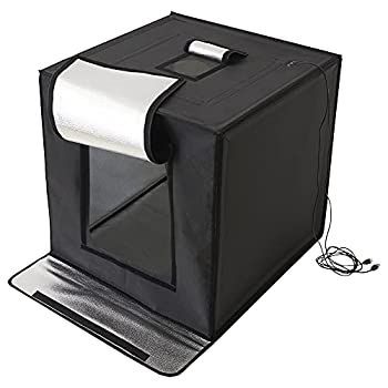 ハクバ 撮影ボックス LEDスタジオボックス60 LEDライト 64×62×63cm 折りたたみ式 背景紙3色付き 大型 AMZLEDSBX60 ブラ