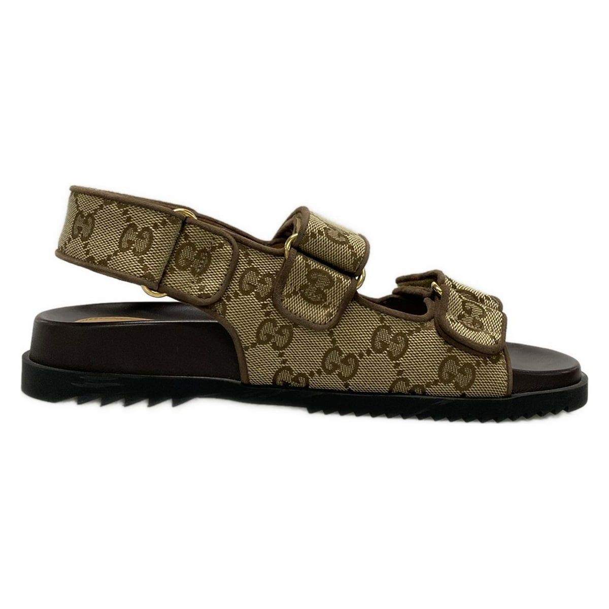 【史上最も激安】 GUCCI グッチ サンダル 36 1 2 レディース - ベージュ×ダークブラウン GG柄 ダブルG レザー