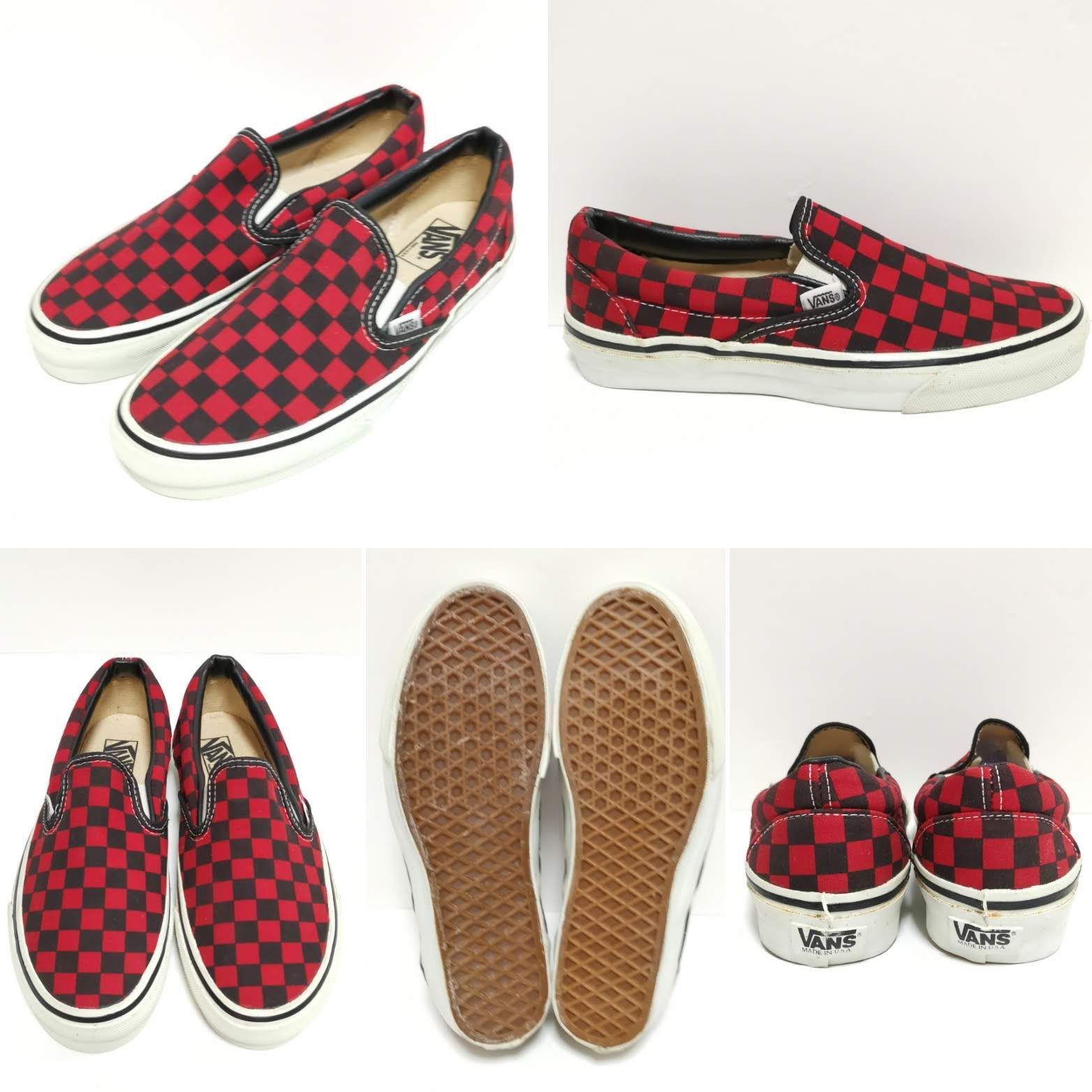 26㎝ 90s VANS SLIP-ON スリッポン 黒赤 US8 USA製 - メルカリ