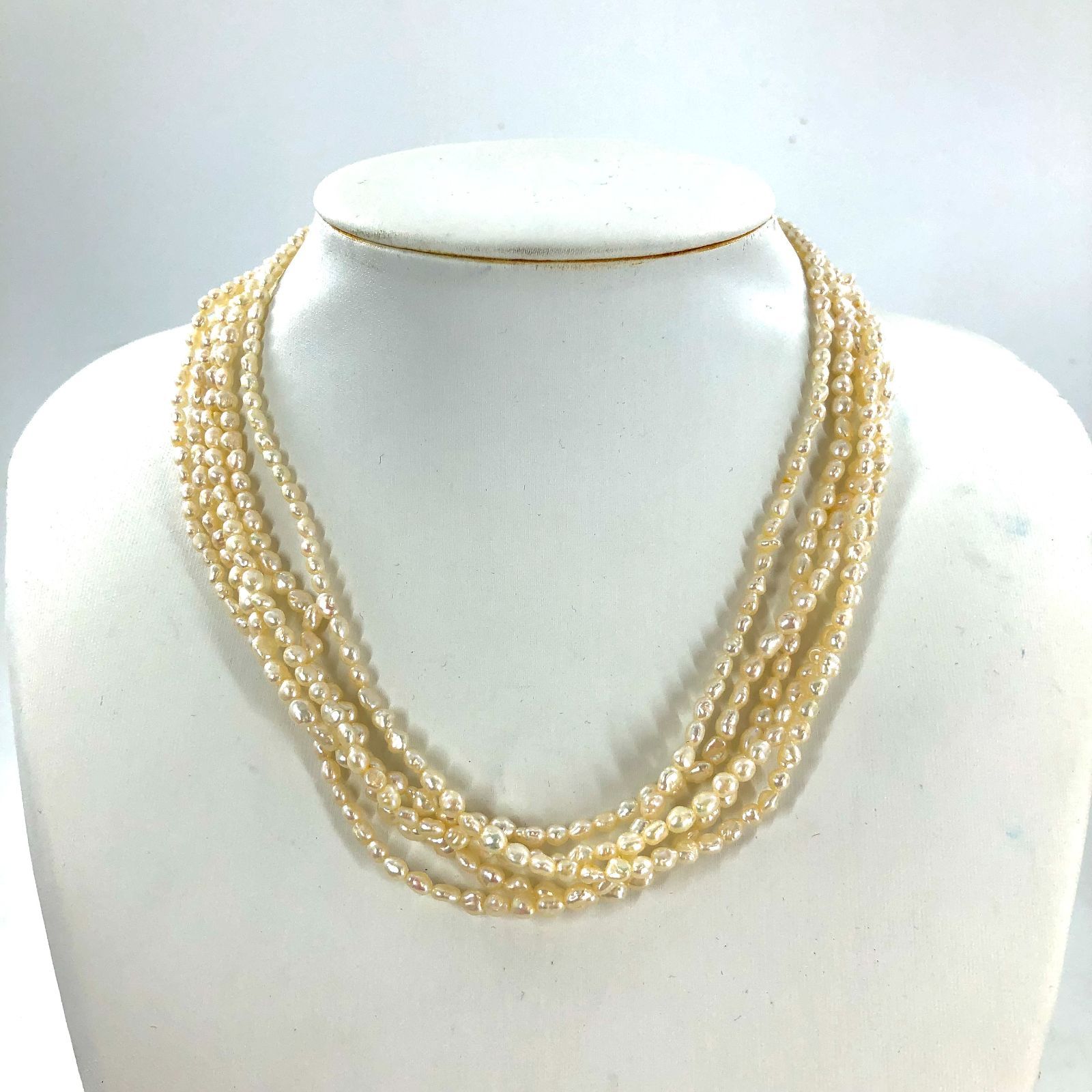 (^^)【ひ5】TASAKI パールネックレス TASAKI タサキ 5連 パールネックレス ベビーパール ホワイトカラー 総