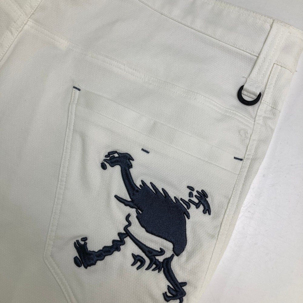 サイズ：38 OAKLEY オークリー FOA404134 コットン混 ストレッチパンツ スカル刺繍  ホワイト系 [240101455308] ゴルフウェア メンズ ストスト サイズ：38 OAKLEY オークリー FOA404134 コットン混 ストレッチ