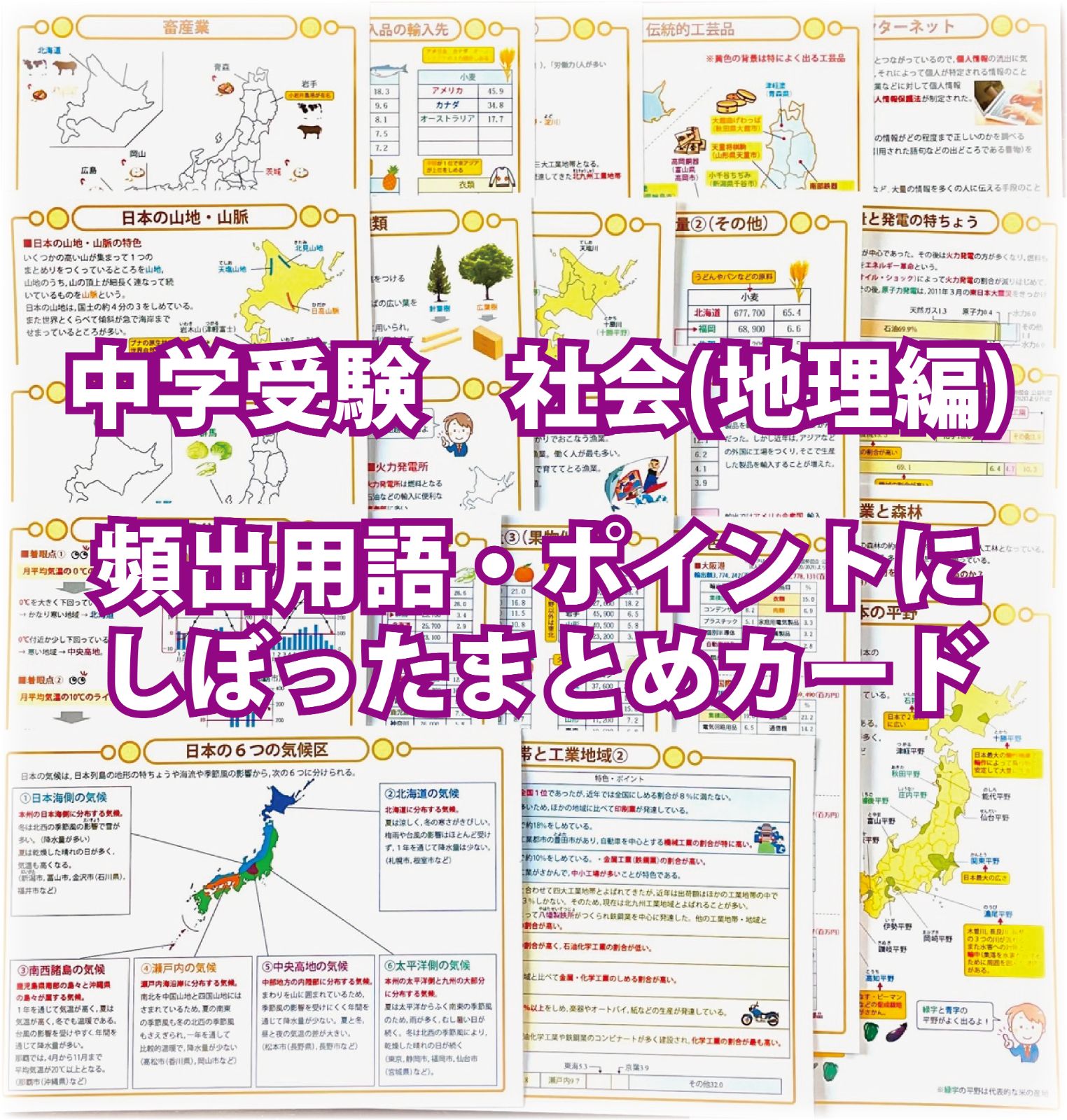 中学受験・社会(地理編) 頻出用語・ポイントにしぼったまとめ