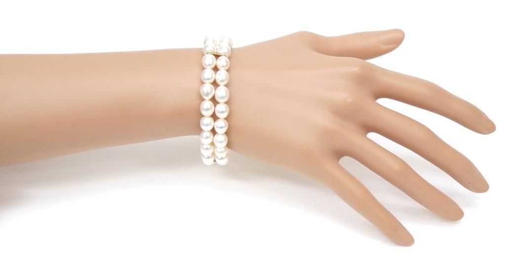 TASAKI 田崎真珠 k18 2連パール ブレスレット TASAKI タサキ パール 真珠 2連 ブレスレット K18イエロー