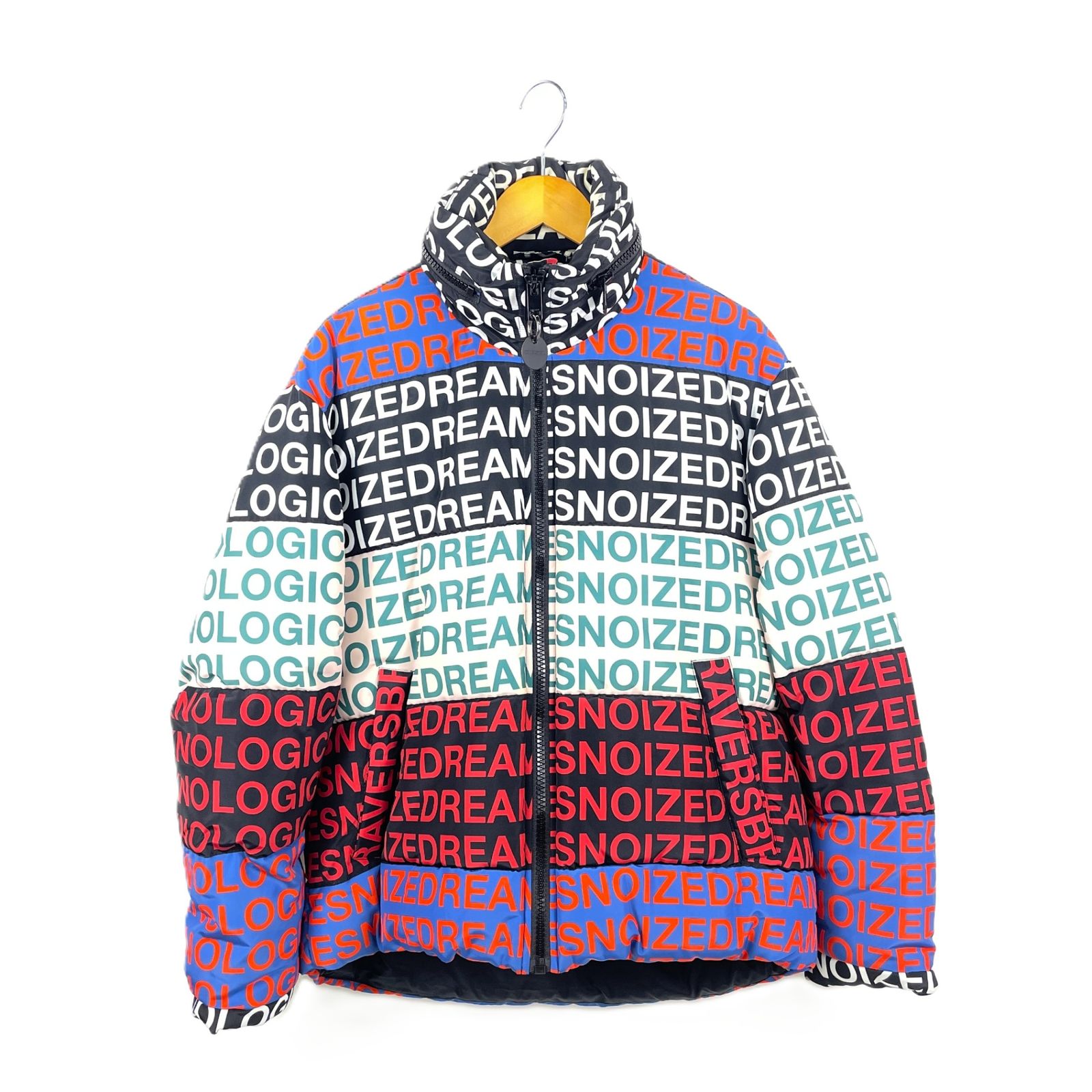 DIESEL ディーゼル W PIATING NOISE PUFFER JACKET 中綿ジャケット XSサイズ 総柄 マルチカラー