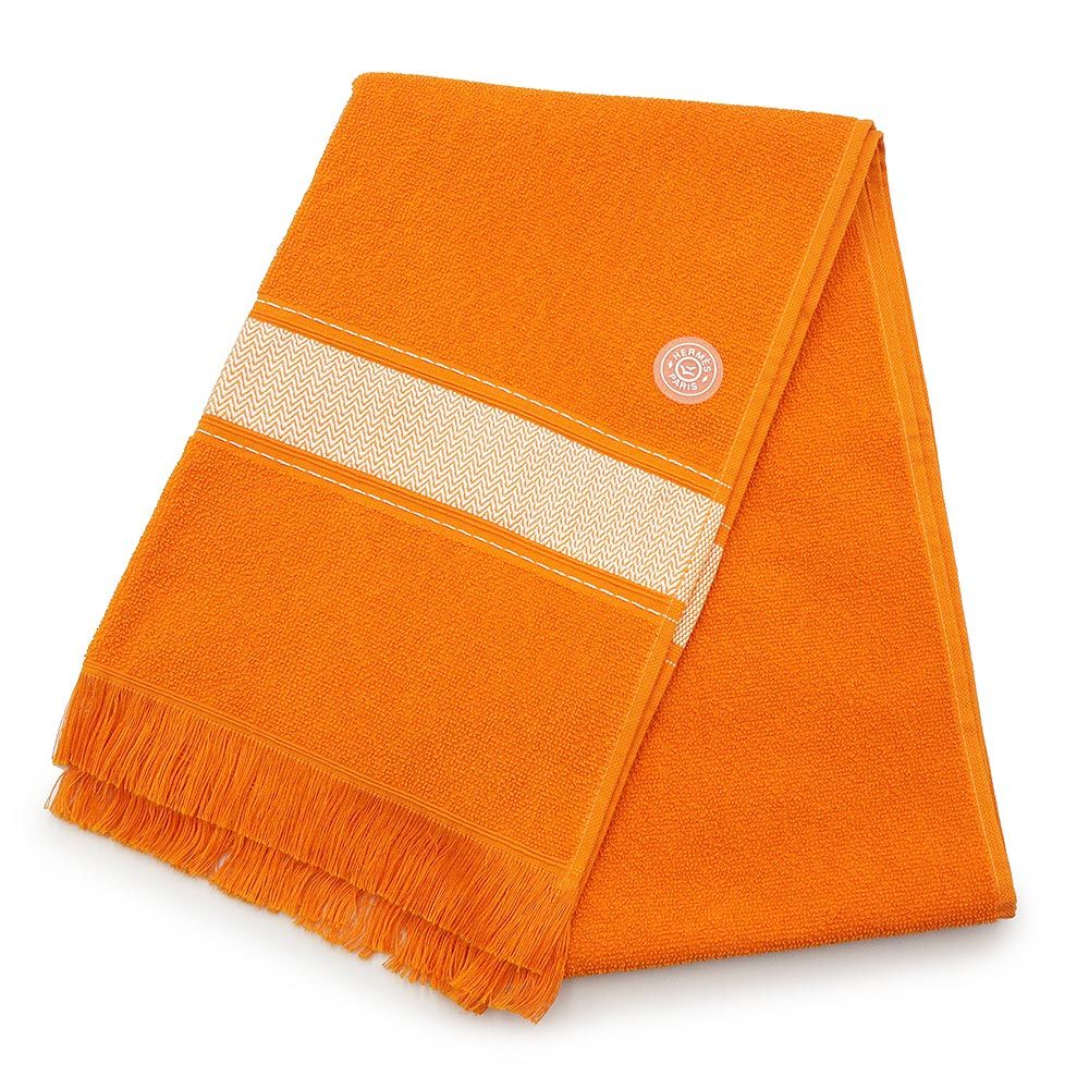 エルメス セリエ ヨッティング タオル コットン100％ ラテライト オレンジ HERMES ♥品