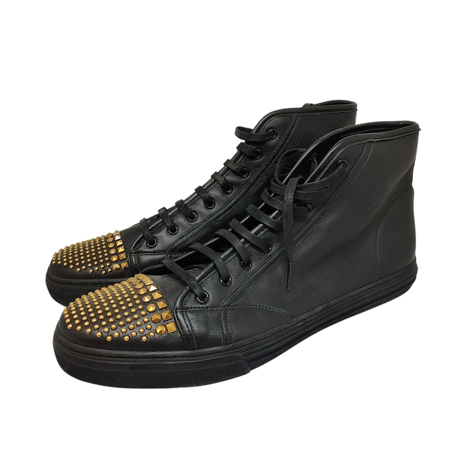 GUCCI グッチ スタッズ ハイカット スニーカー 367307 13 ブラック 
