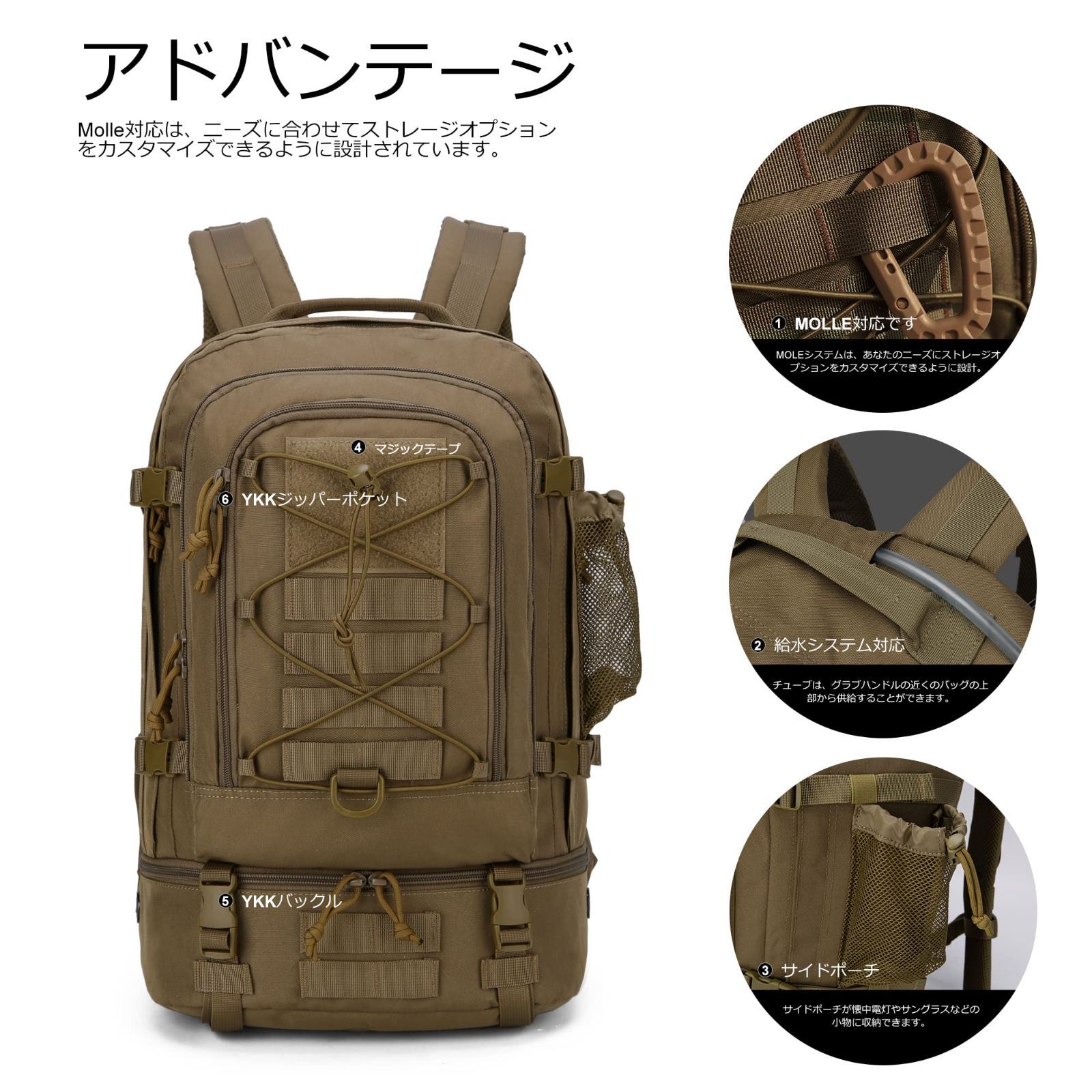 楽天市場】登山 リュックサック タクティカル ミリタリー バッグパック 30Ⅼ Molleシステム 軍用 キャンプ サバゲー コンパクト 耐摩耗 丈夫  アサルト アウトドア 防災バッグ ブラック (ブラック, L) : ホリック タクティカルバックパック メンズ ミリタリーバックパック 30L MOLLEバックパック リュックサック キャンプ ハイキング オー
