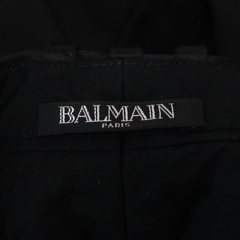 BALMAIN バルマン サイドライン ジップ 蛇腹バイカー スラックスパンツ ブラック S8H5184T100 BALMAIN (バルマン) サイドライン ジップ 蛇腹バイカー スラックス