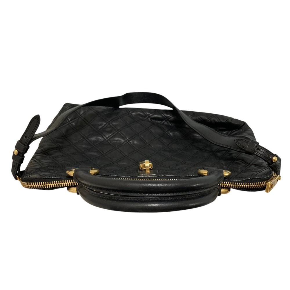 極美品 マークジェイコブス ハンドバッグ 2way キルティング がま口 黒 良品 MARC JACOBS マークジェイコブス キルティング レザー 2WAY