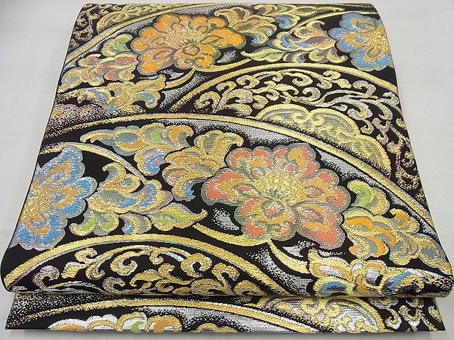 平和屋本店□極上 龍村美術織物 たつむら 六通柄袋帯 聖華彩麗錦 金  