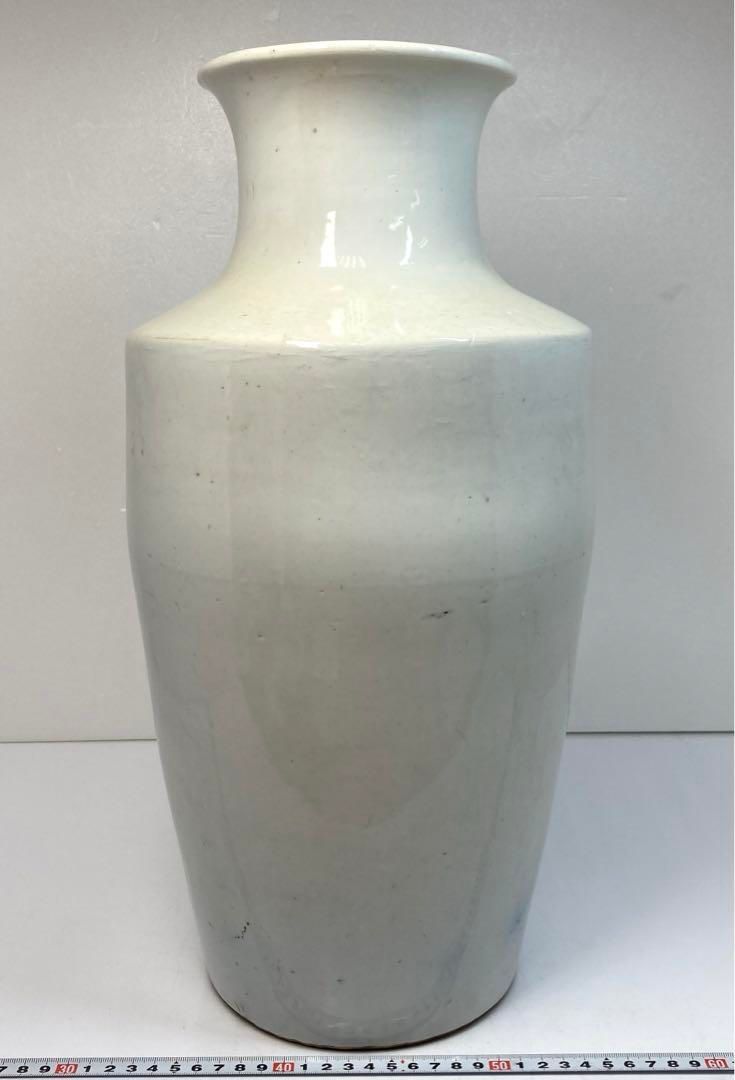 中国清時代 白磁大花瓶 高さ45㎝ 東Y6-0311④トコヒ