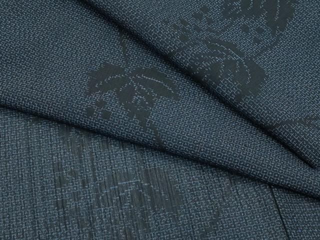 平和屋着物 上 夏物 結城紬 夏結城 100亀甲 葡萄唐草文 CZAA3581s5