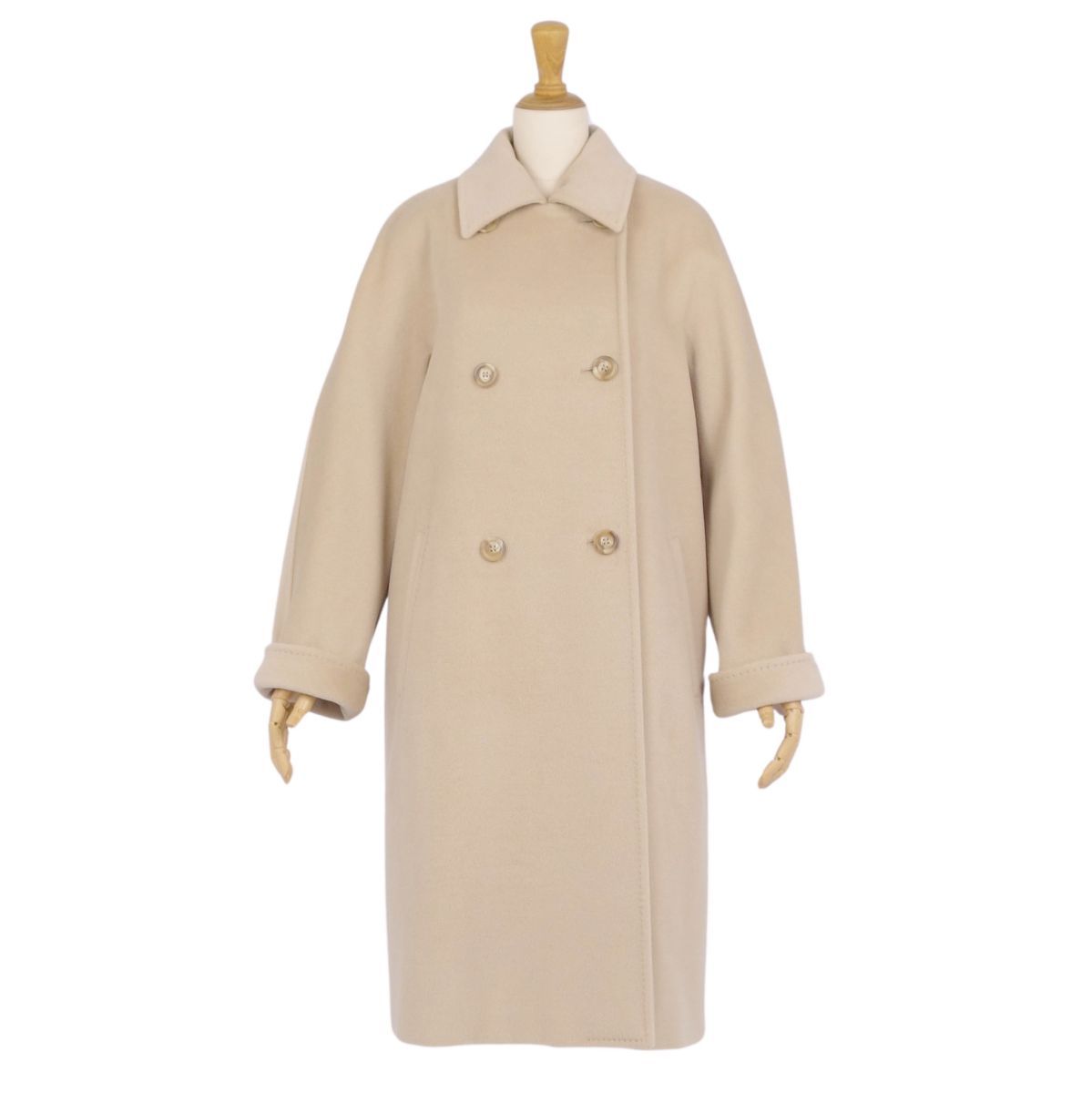 極美品■マックスマーラ　白タグ　フーデッド　ウールコート　アンゴラ　大きいサイズ 極美品□マックスマーラ 白タグ フーデッド ウールコート アンゴラ