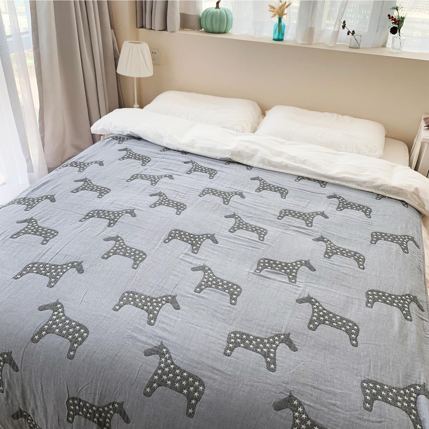 ガーゼケット　2点セット 綿100%吸湿通気夏快眠　年中快適 丸洗い blanket029-500.jpg